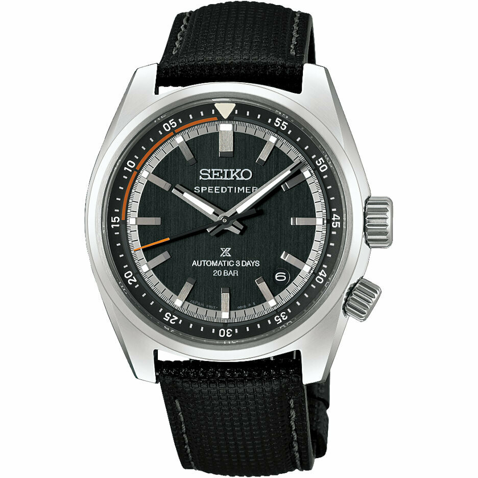 Seiko Prospex Speedtimer Automatic Black Leather Watch