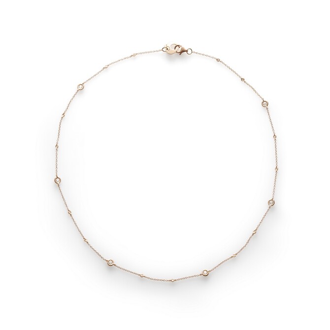 Short Chantecler necklace 42 cm in rose gold and white diamonds
