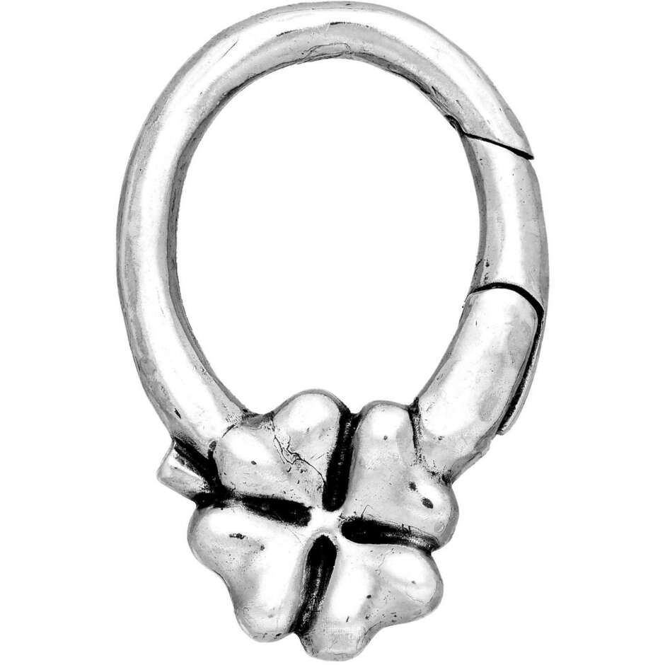 Silver key ring by Giovanni Raspini with four-leaf clover