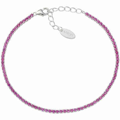 Silver Tennis Bracelet with Fuchsia Zirconia 1.5 mm Silver Tennis Bracelet with Fuchsia Zirconia 1.5 mm