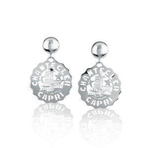 Small square Chantecler single earring in silver Small square Chantecler single earring in silver