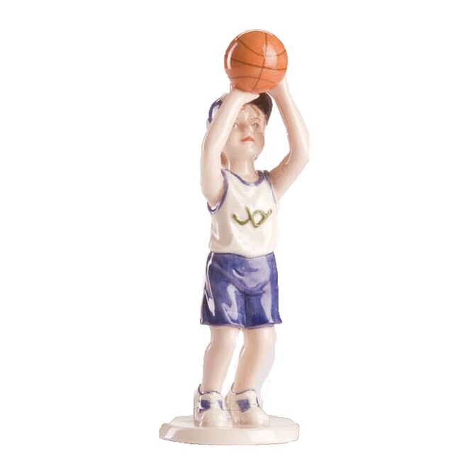 Statuina Royal Copenhagen Bimbo che gioca a basket