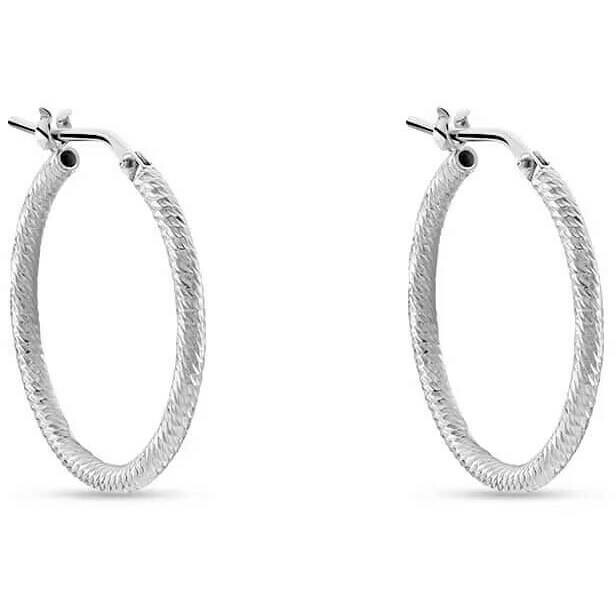 Stroili 20mm diamond tube earrings in silver