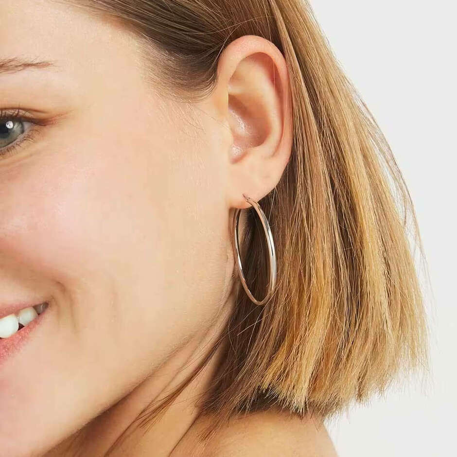 Stroili 33mm women's earrings in smooth silver