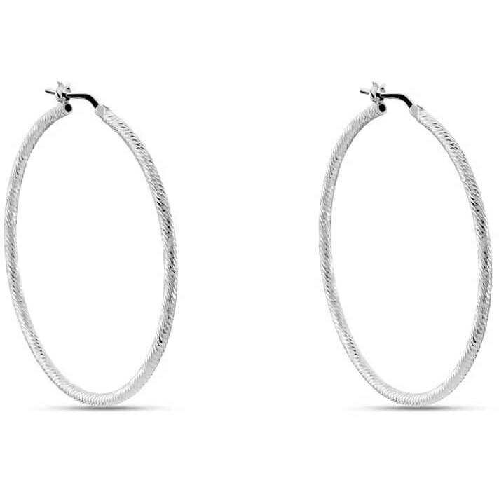 Stroili 40mm women's earrings in diamond-cut silver
