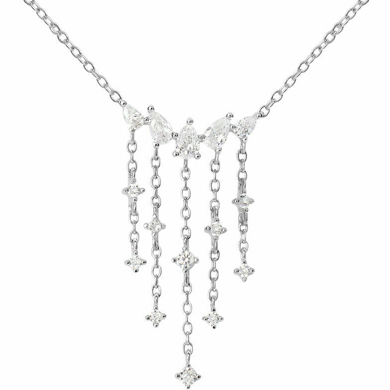 Stroili Cascata necklace in silver and white zircons