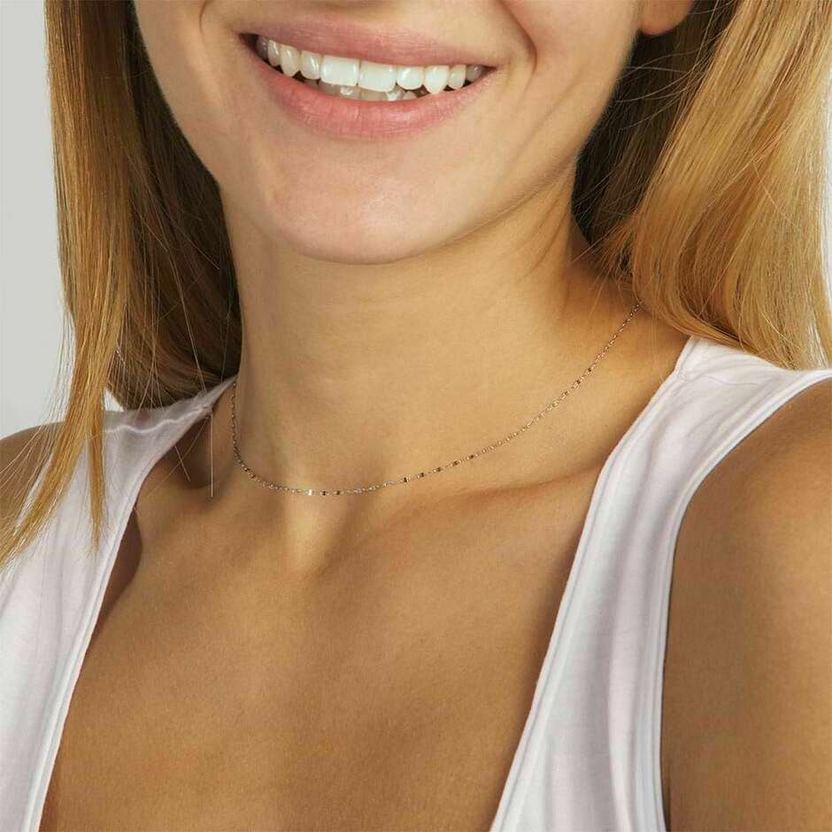 Stroili chain in white gold forced mesh 40 cm