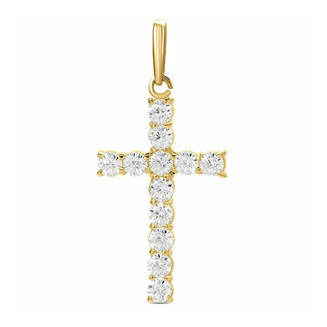Stroili cross pendant in yellow gold and zirconia