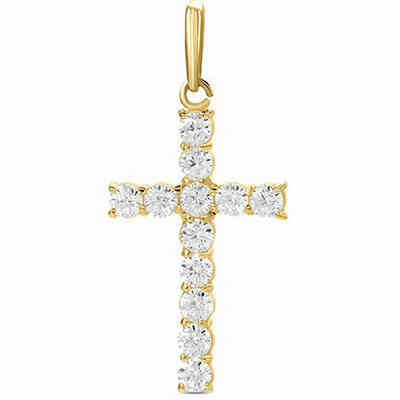 Stroili cross pendant in yellow gold and zirconia Stroili cross pendant in yellow gold and zirconia