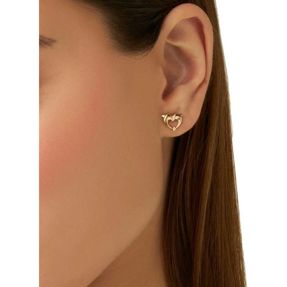 Stroili Delfini Heart-Shaped Gold Earrings
