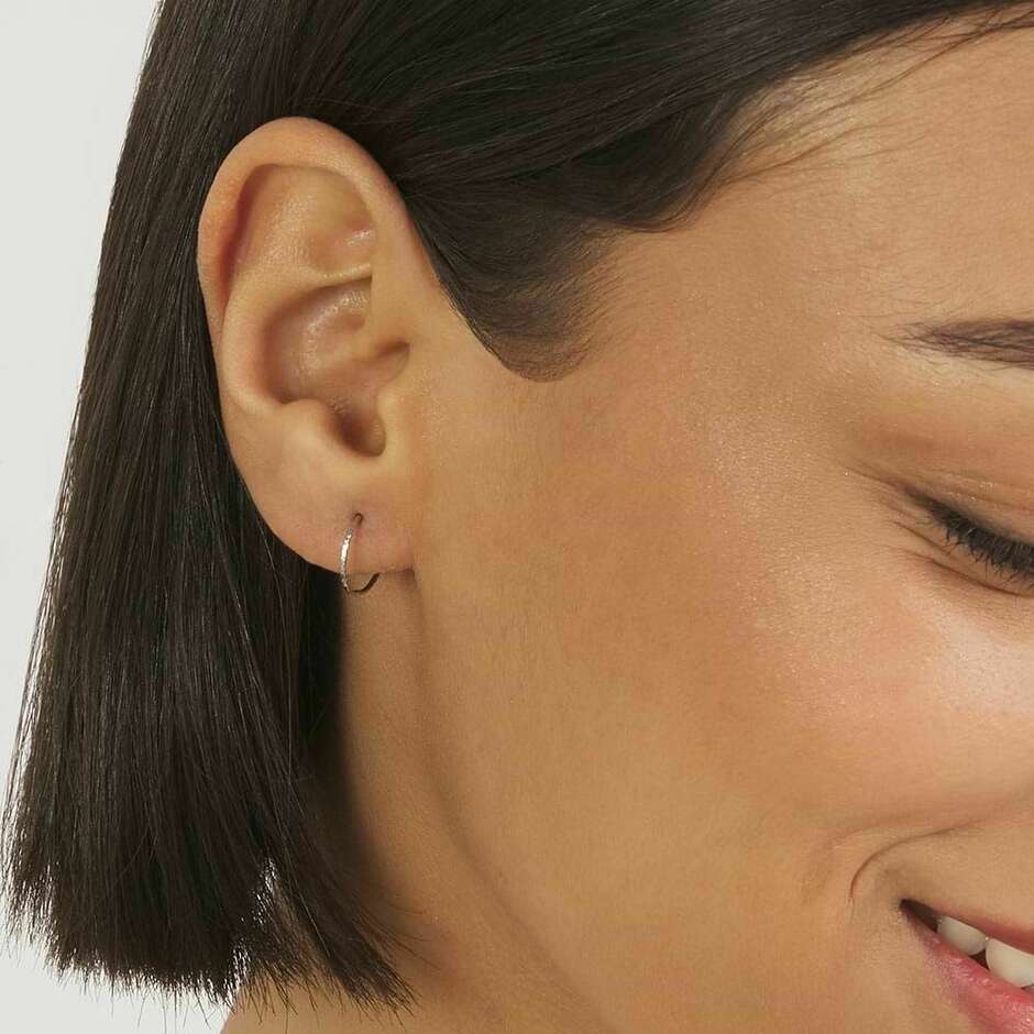 Stroili diamond hoop earrings in white gold