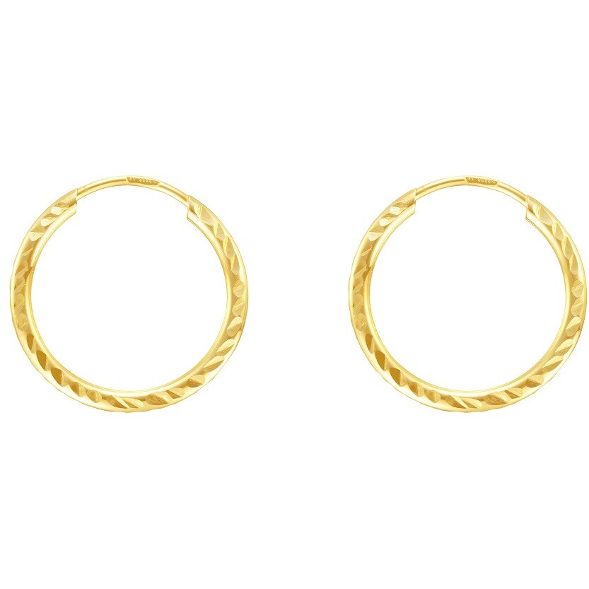 Stroili diamond hoop earrings in yellow gold