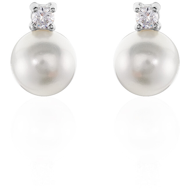 Stroili earrings in silver with pearl and light point