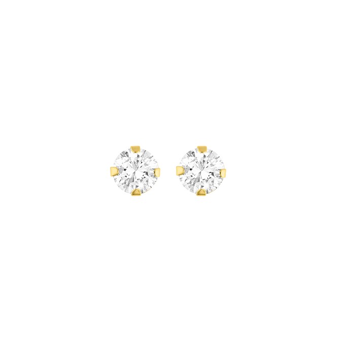 Stroili earrings in yellow gold and lobe zircons