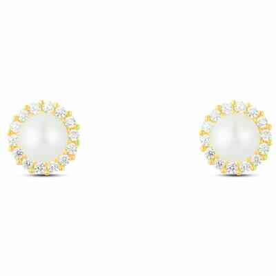 Stroili earrings in yellow gold with pearls and zircons Stroili earrings in yellow gold with pearls and zircons