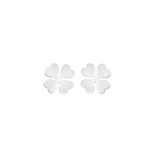 Stroili four-leaf clover lobe earrings in white gold