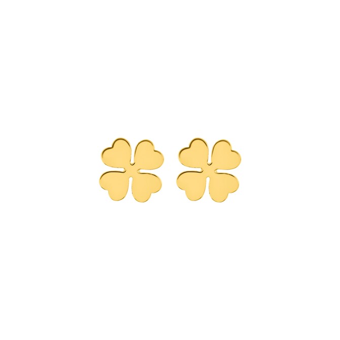 Stroili four-leaf clover lobe earrings in yellow gold