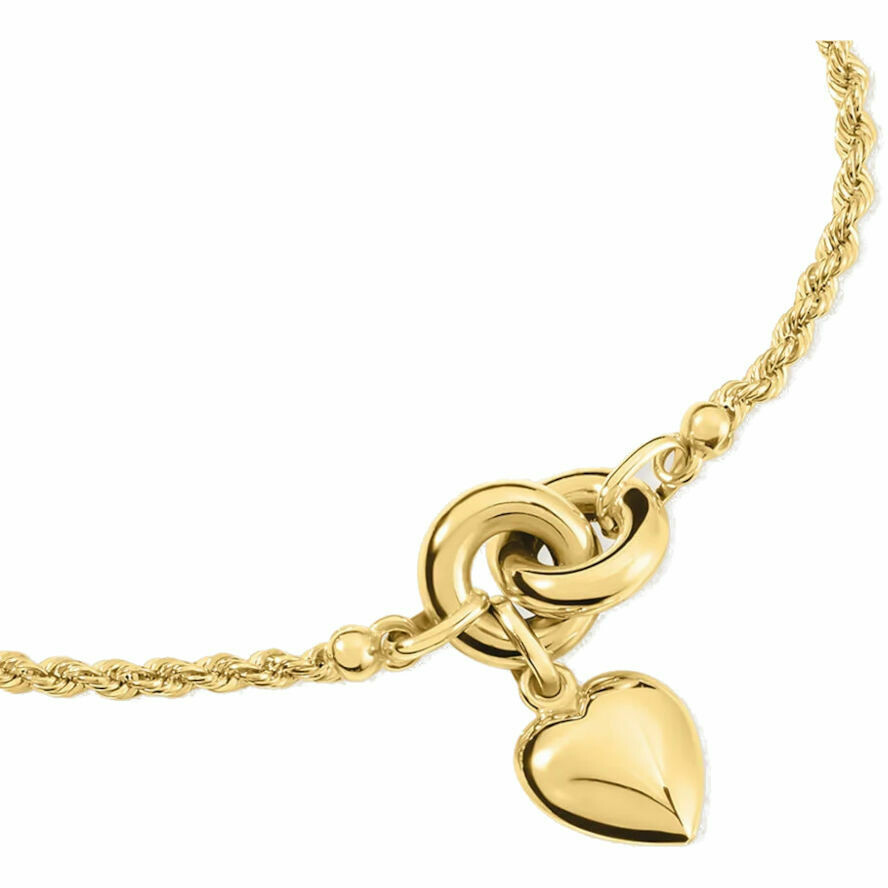 Stroili Heart Pendant Bracelet in Yellow Gold