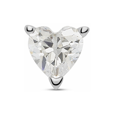 Stroili heart piercing in white gold and zircon