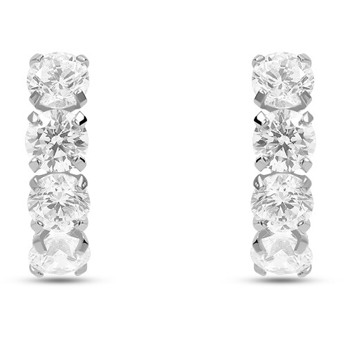 Stroili hoop earring in white gold and zircons