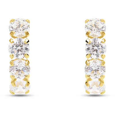 Stroili hoop earrings for women in yellow gold and zircons