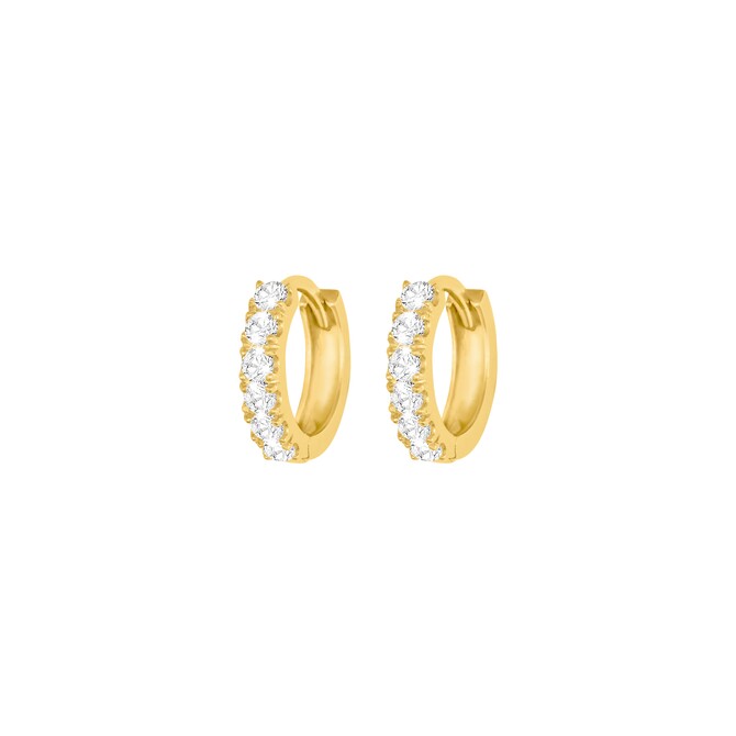 Stroili hoop earrings in yellow gold and zircons