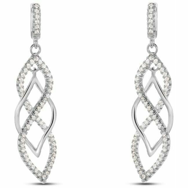 Stroili Leaf Weave Earrings in Silver