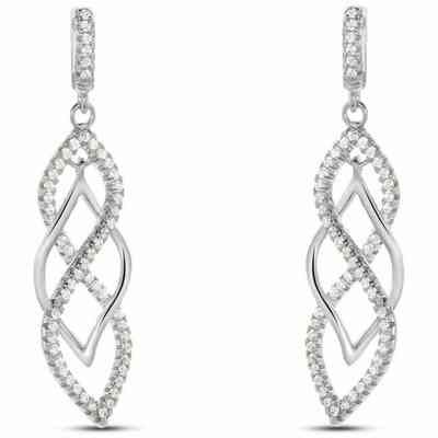 Stroili Leaf Weave Earrings in Silver