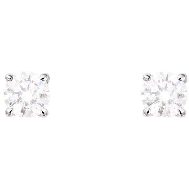 Stroili light point earrings in white gold and 4mm zircons