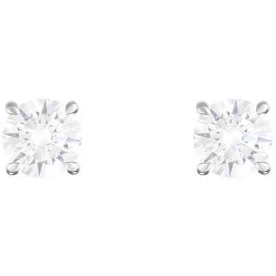 Stroili light point earrings in white gold and 5mm zircons