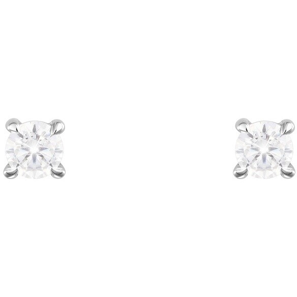 Stroili light point earrings in white gold with 3mm zircon