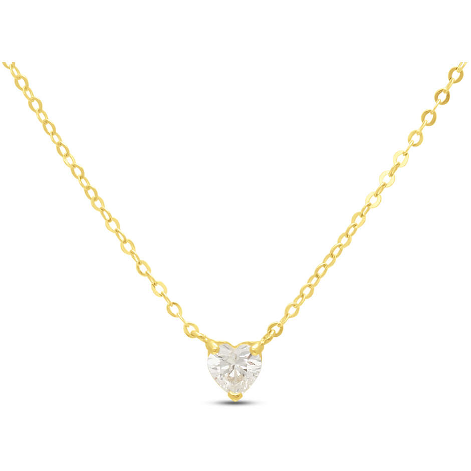 Stroili light point heart necklace in yellow gold and zircon