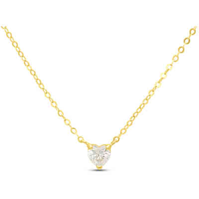 Stroili light point heart necklace in yellow gold and zircon