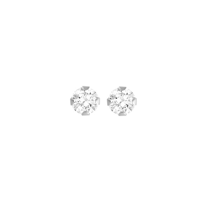 Stroili lobe earrings in white gold and zircons
