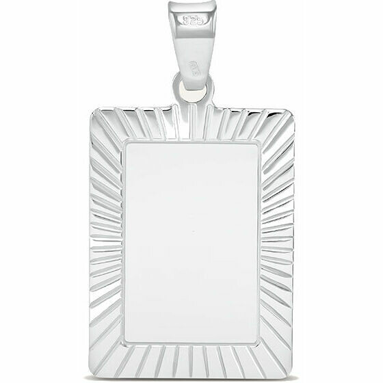 Stroili Love Beats Rectangular Plate Pendant in Silver