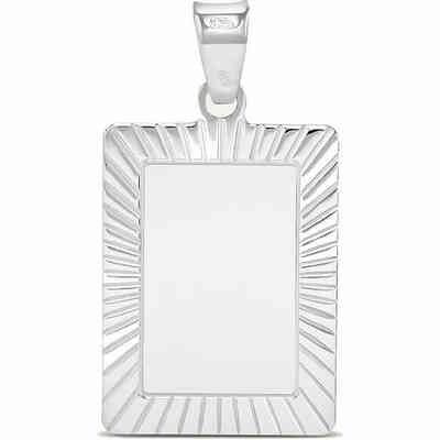 Stroili Love Beats Rectangular Plate Pendant in Silver Stroili Love Beats Rectangular Plate Pendant in Silver