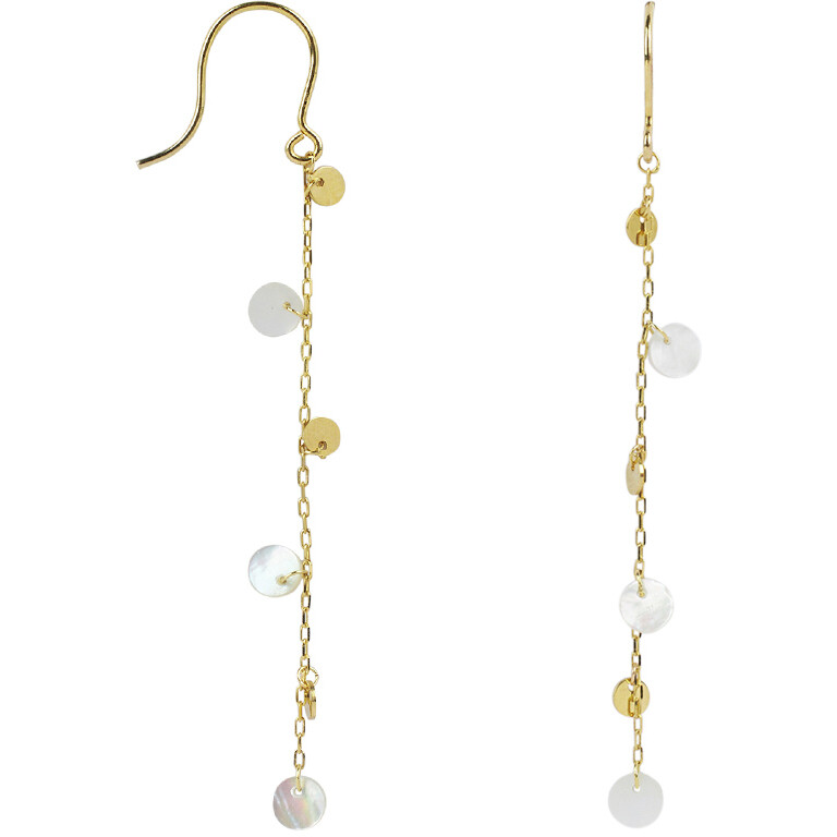 Stroili Lucciole pendant earrings in yellow gold and mother of pearl