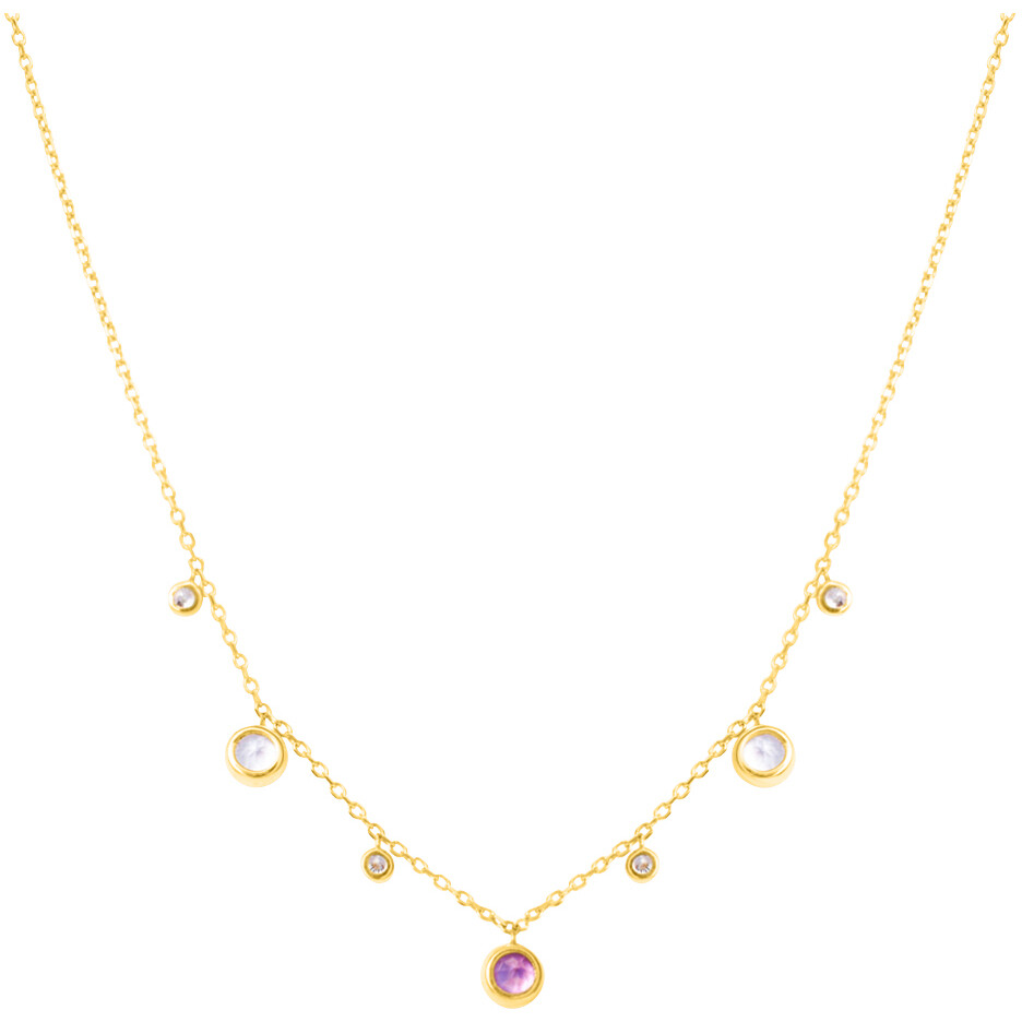 Stroili multi charm necklace colored zircons