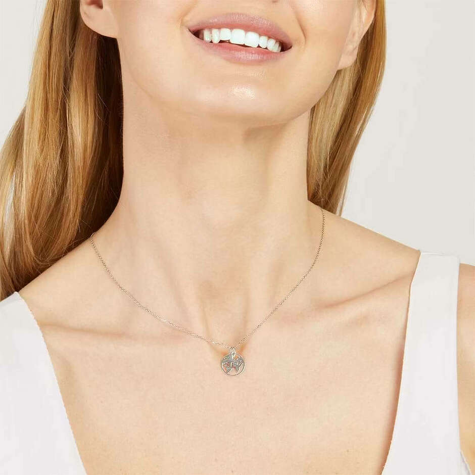 Stroili necklace in silver with world and plane