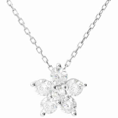Stroili necklace in white gold with pendant flower with white zircons
