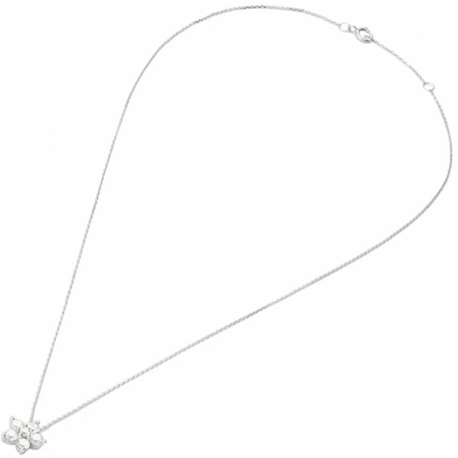 Stroili necklace in white gold with pendant flower with white zircons