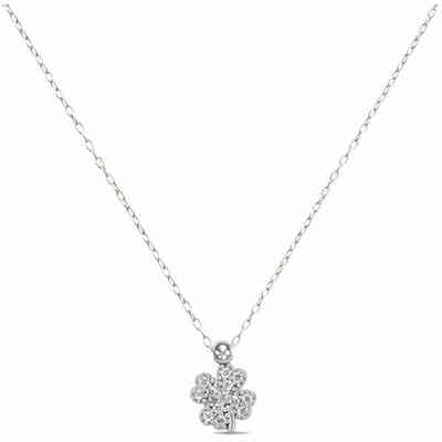 Stroili necklace with four-leaf clover pendant in white gold and zirconia Stroili necklace with four-leaf clover pendant in white gold and zirconia