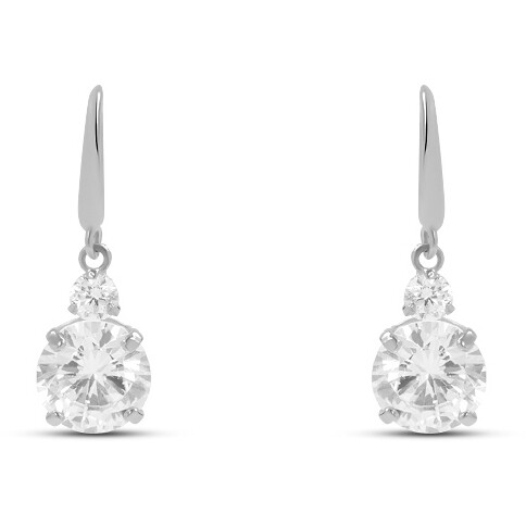 Stroili pendant earrings in white gold and zircons