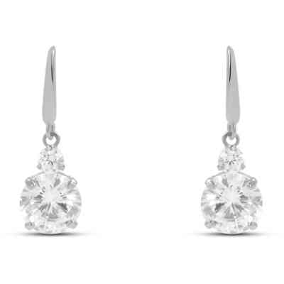 Stroili pendant earrings in white gold and zircons