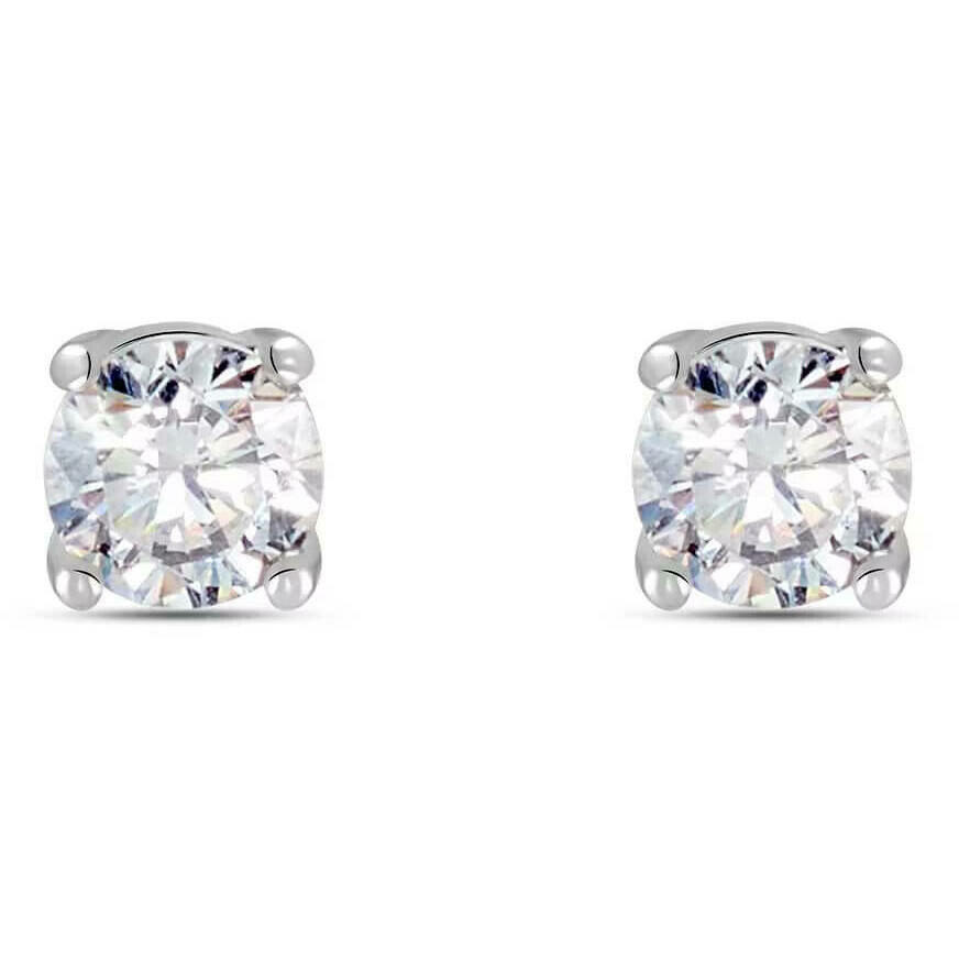 Stroili Silver Lobe Earrings with Zircon