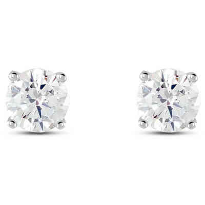 Stroili Silver Lobe Earrings with Zircon
