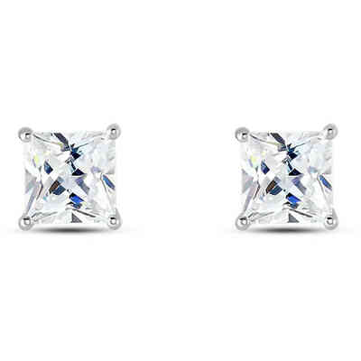 Stroili Silver Lobe Earrings with Zircon