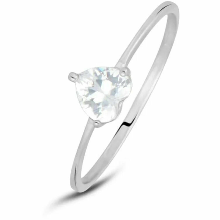 Stroili solitaire ring in white gold with heart-shaped zircon
