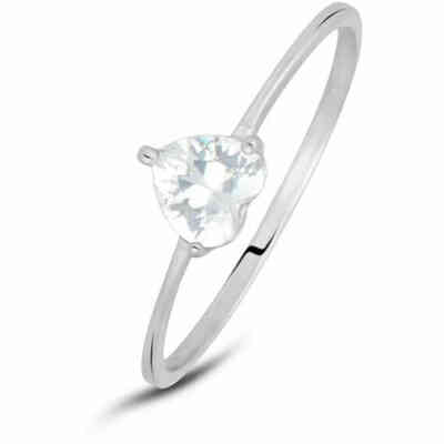 Stroili solitaire ring in white gold with heart-shaped zircon