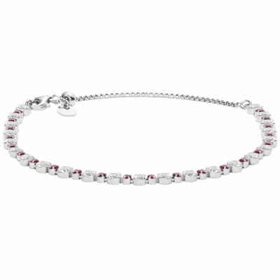 Stroili tennis bracelet in silver with alternating white and red zircons Stroili tennis bracelet in silver with alternating white and red zircons